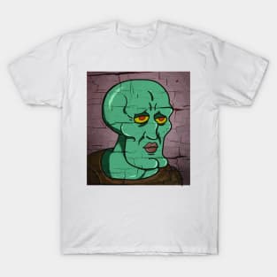 Handsome Squidward Distressed Style Vector Draw T-Shirt